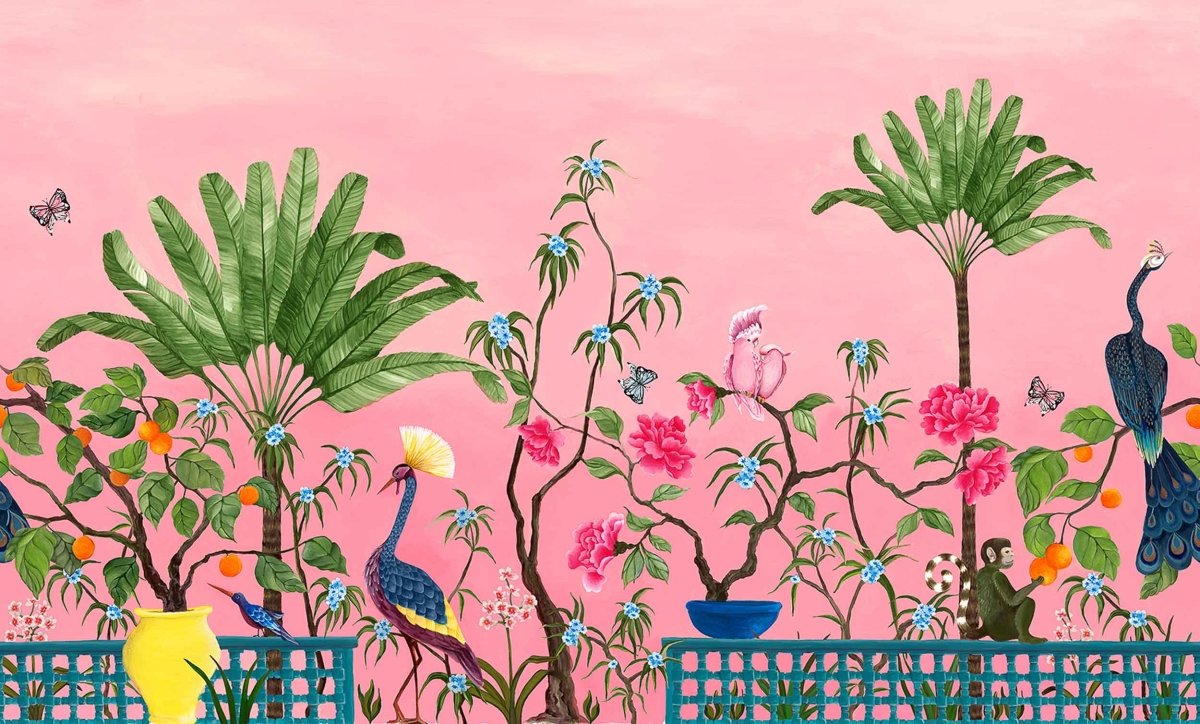 Coordonné Metamorphosis NeoTea Garden Pink behang 8800130 - LAB COLOUR THE WORLD