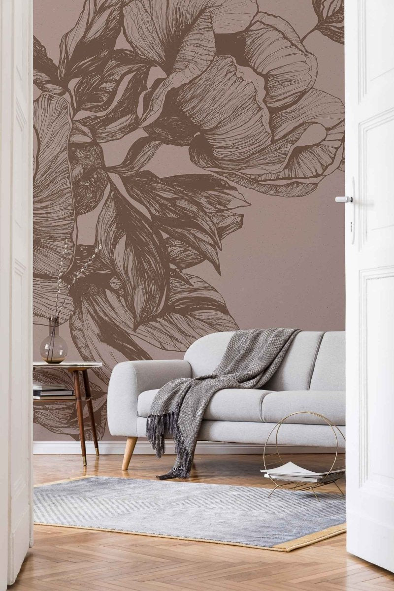 Coordonné Naturae Giant Peonies Cacao behang 9500703 - LAB COLOUR THE WORLD