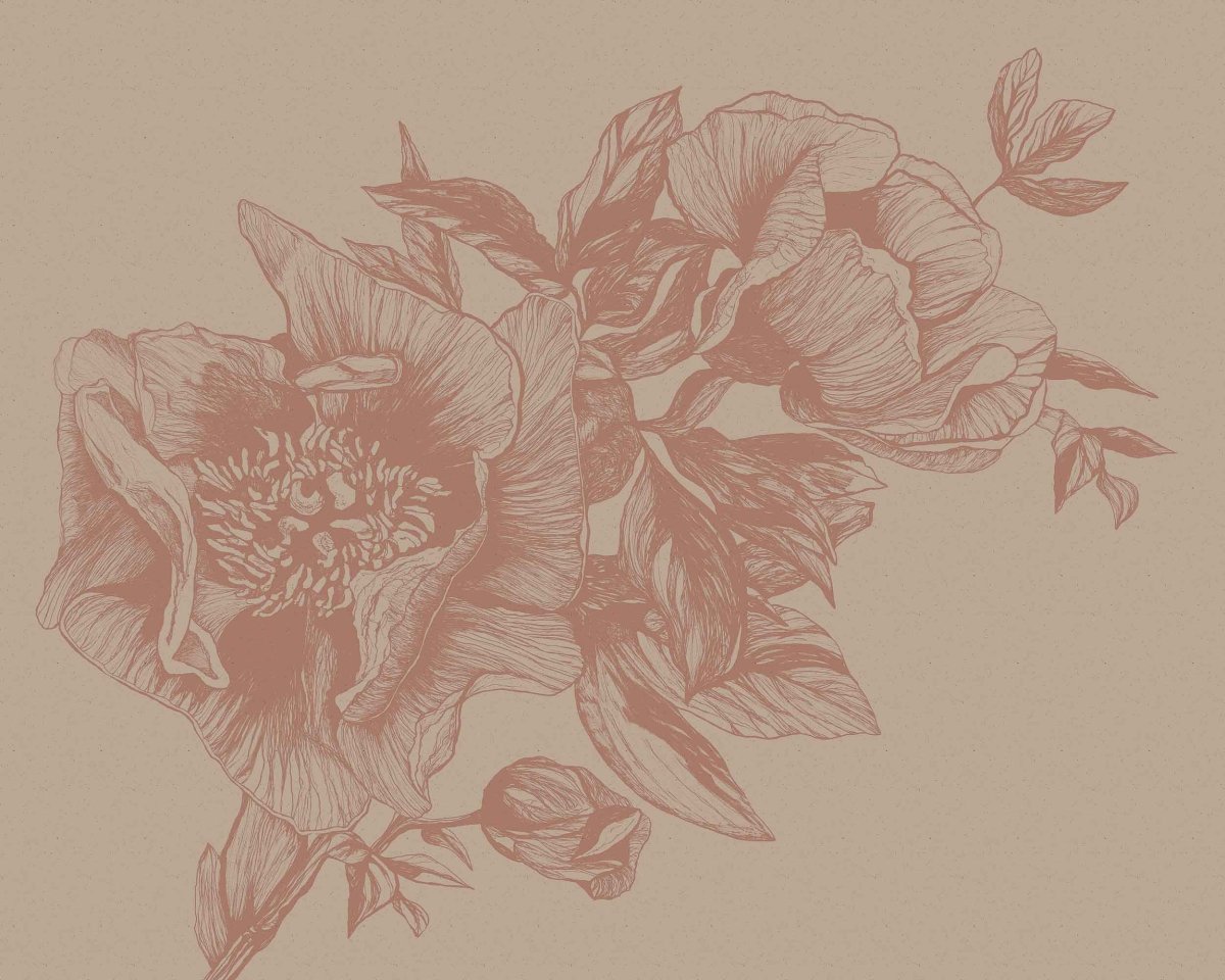 Coordonné Naturae Giant Peonies Nude behang 9500702 - LAB COLOUR THE WORLD