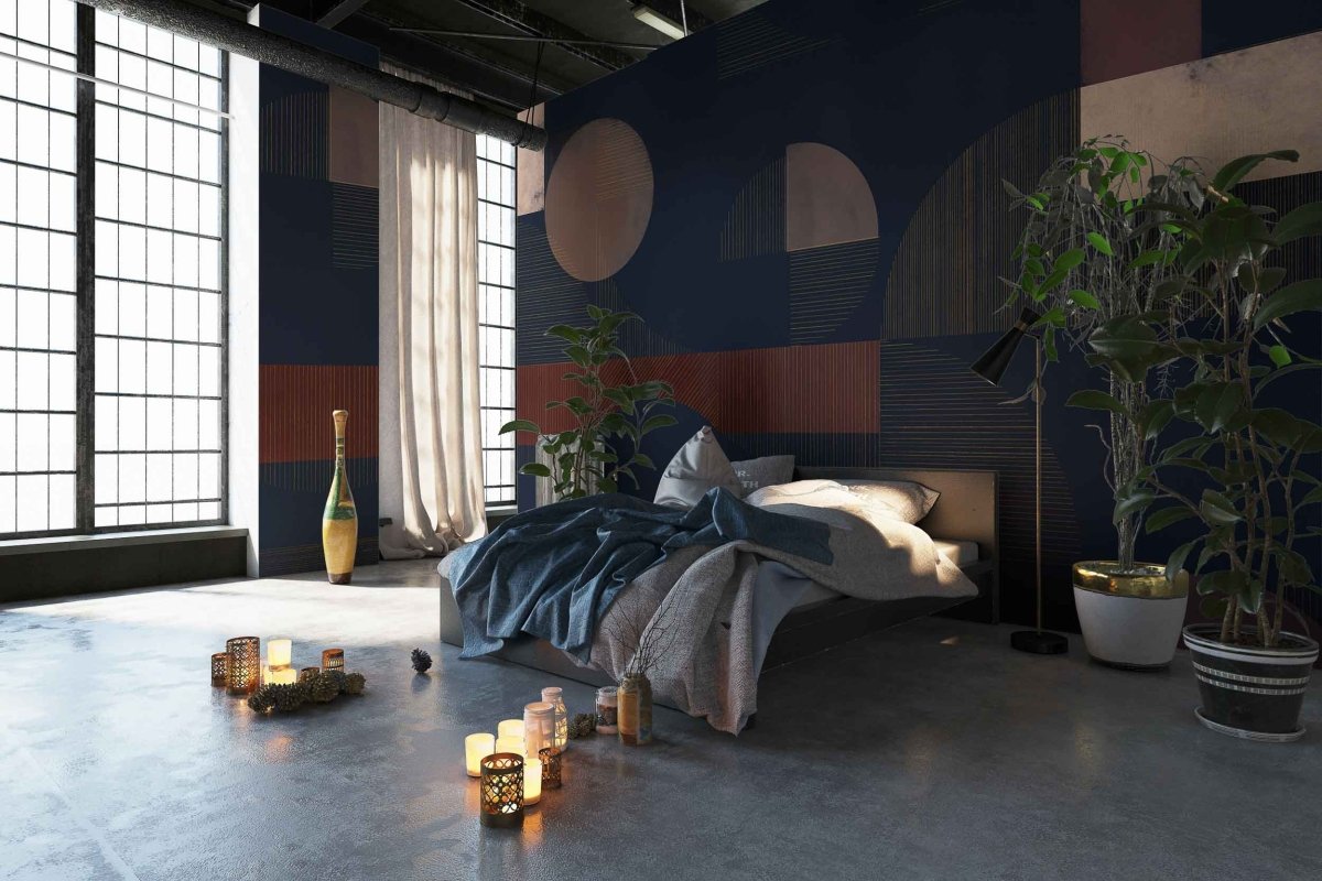 Coordonné Random Archist Azulejos Navy behang 9000082 - LAB COLOUR THE WORLD