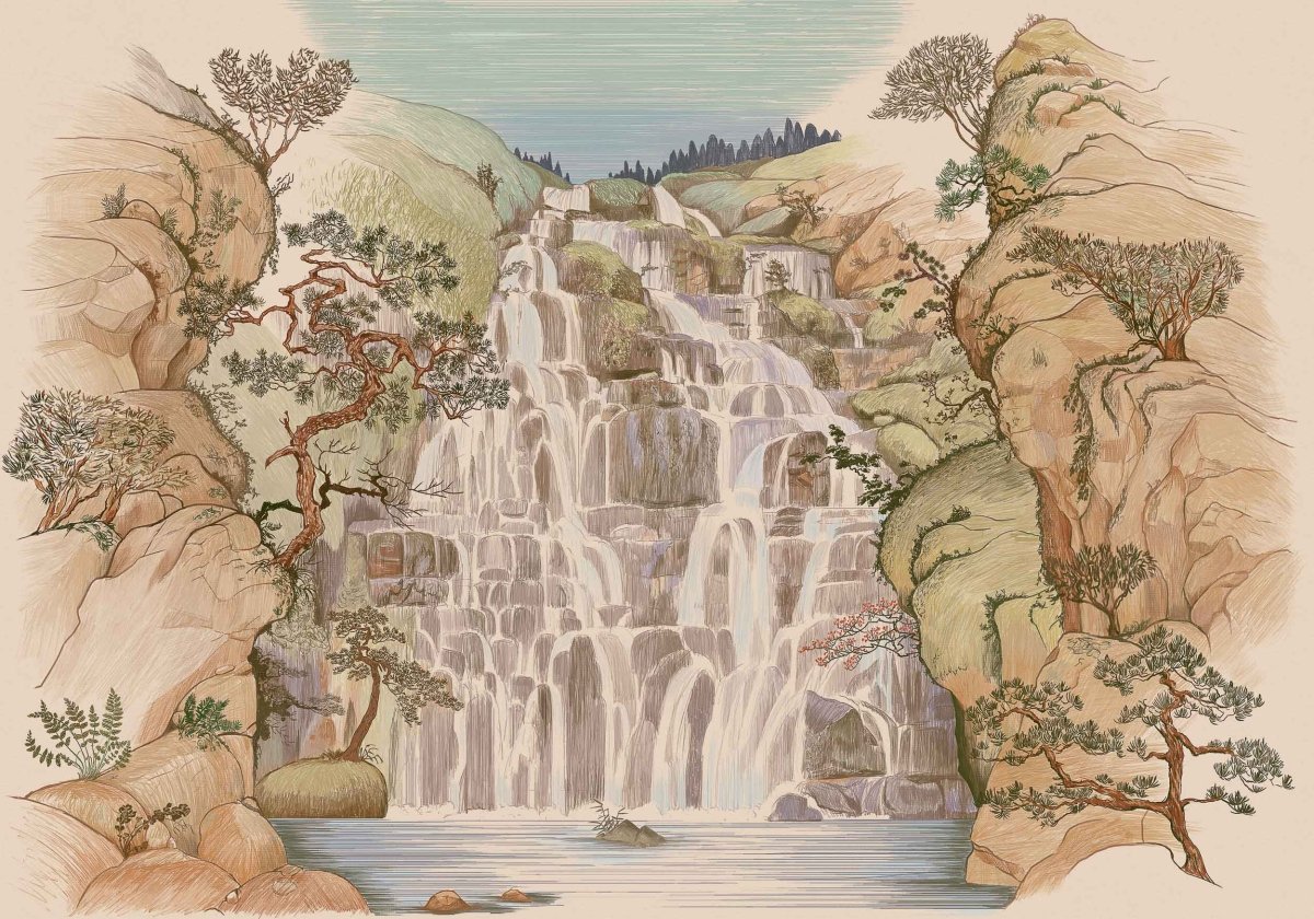 Coordonné Random Archist Fallingwater Summer behang 9000001 - LAB COLOUR THE WORLD