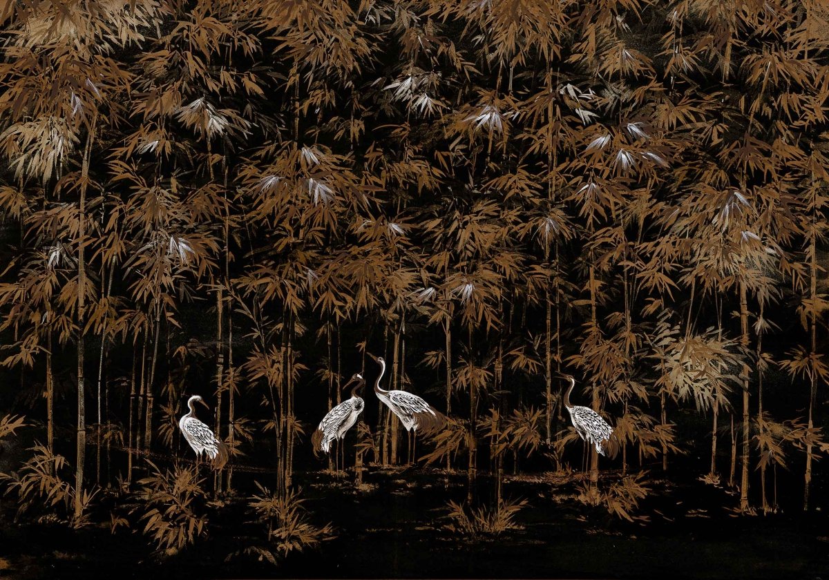 Coordonné Random Chinoiseries Garzas Coal behang 7900003 - LAB COLOUR THE WORLD