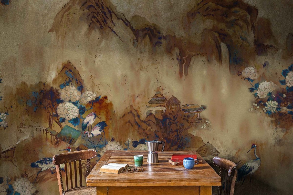 Coordonné Random Chinoiseries Kasgar Blue Spirulina behang 7900182 - LAB COLOUR THE WORLD