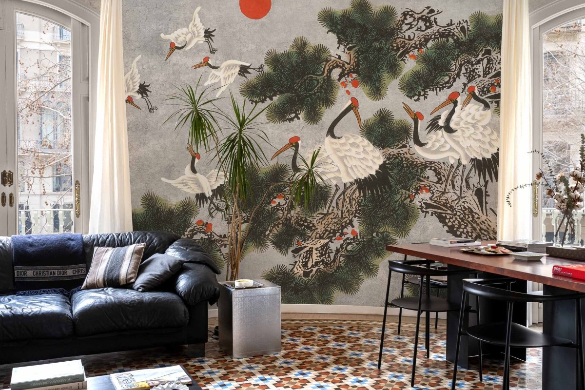 Coordonné Random Chinoiseries Ukiyo Chia Seed behang 7900071 - LAB COLOUR THE WORLD