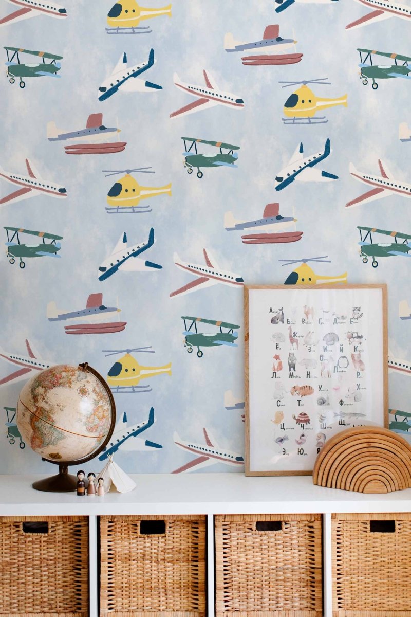 Coordonné Random Kids Draft planes behang 9700170 - LAB COLOUR THE WORLD