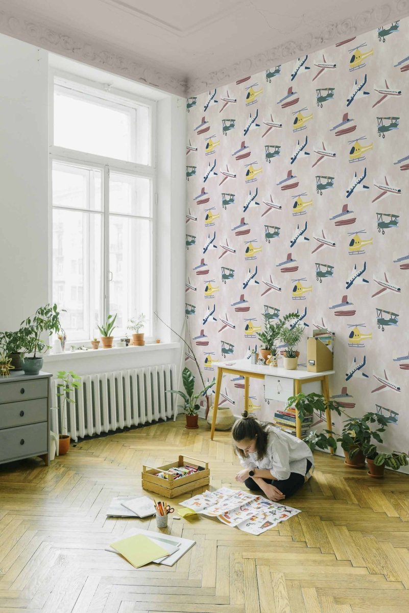 Coordonné Random Kids Draft planes behang 9700171 - LAB COLOUR THE WORLD