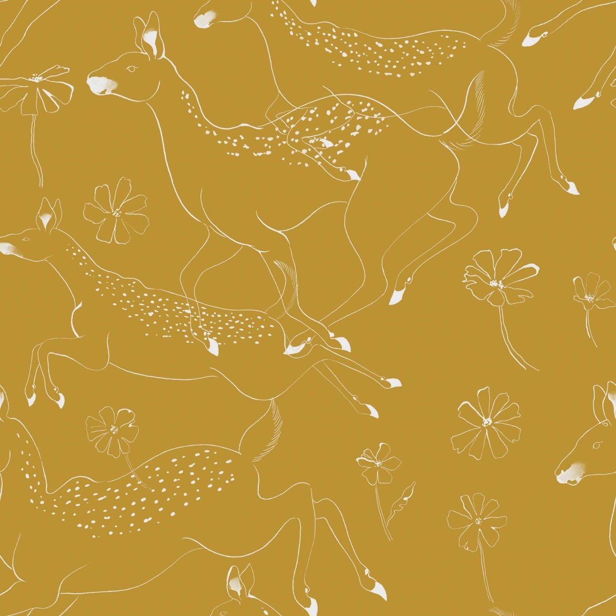 Coordonné Random Kids Jumping bambis Curry behang 9700162 - LAB COLOUR THE WORLD