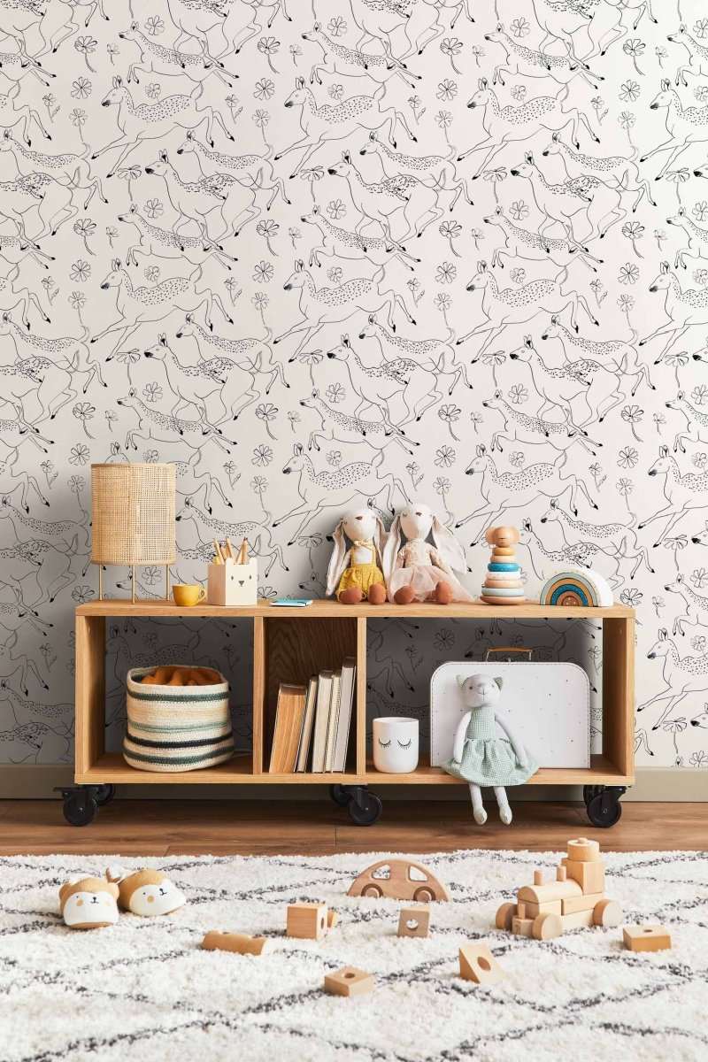 Coordonné Random Kids Jumping bambis Linen behang 9700160 - LAB COLOUR THE WORLD