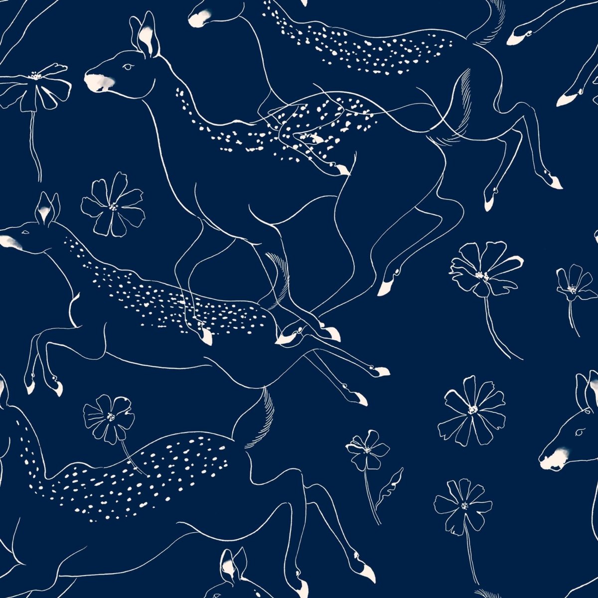 Coordonné Random Kids Jumping bambis Marine behang 9700165 - LAB COLOUR THE WORLD