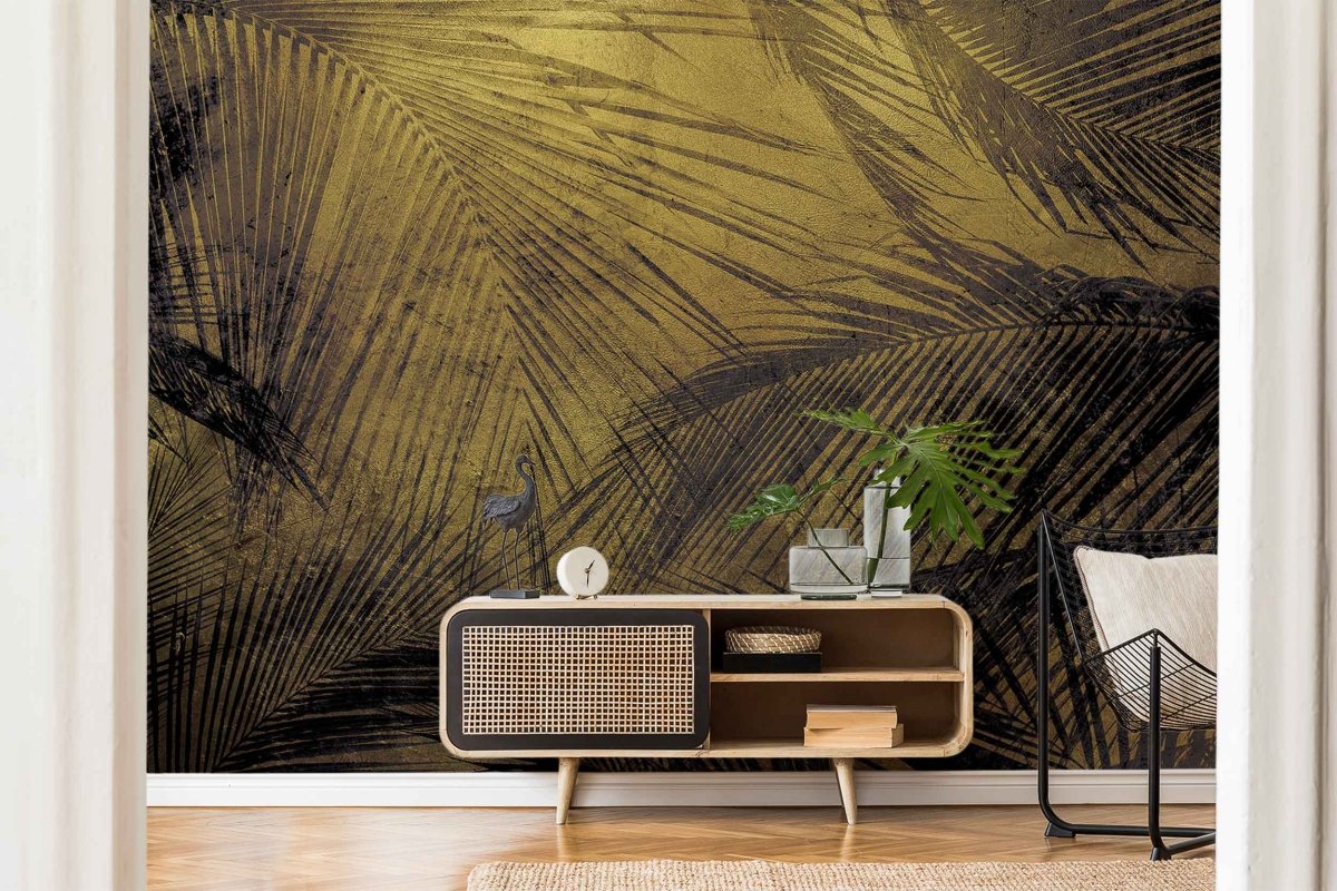Coordonné Random Metallics Palms Extra Gold behang 9600600 - LAB COLOUR THE WORLD