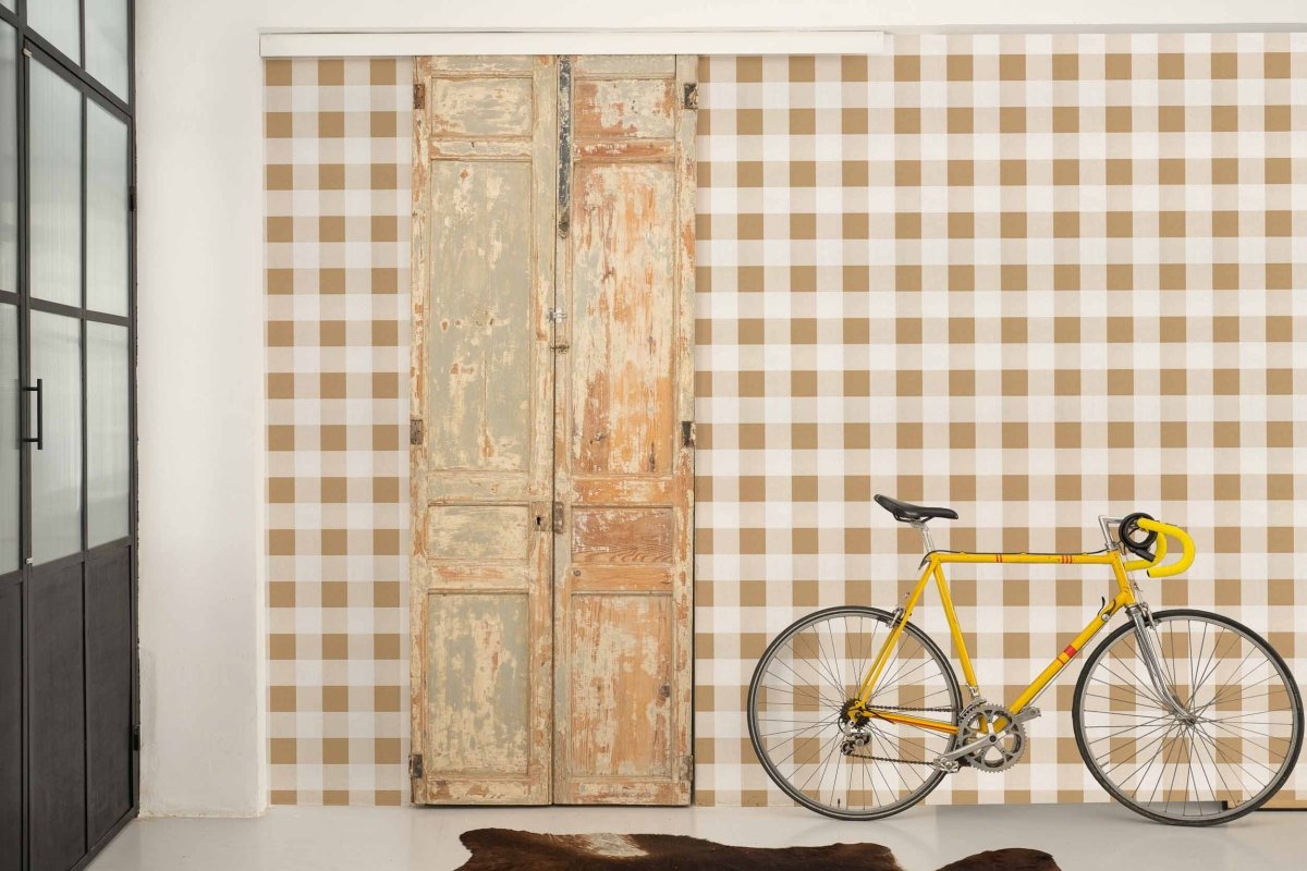 Coordonné Stripes & Checks Check 8 Curry behang A00748 - LAB COLOUR THE WORLD