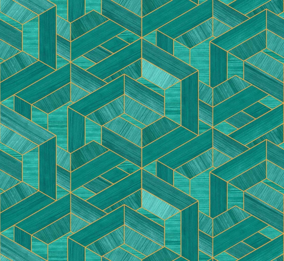 Coordonné Woodcraft Hexagon Aqua behang A00448 - LAB COLOUR THE WORLD