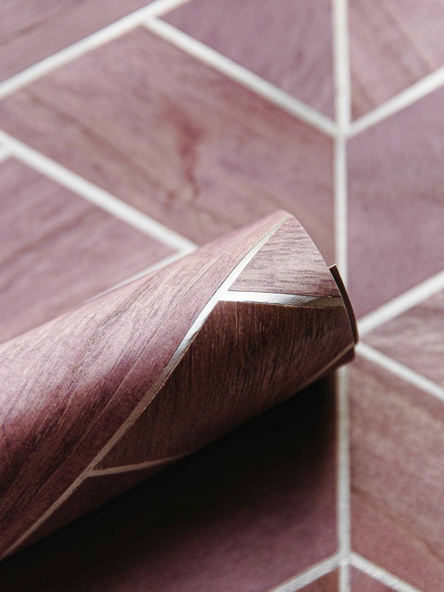 Coordonné Woodcraft Hexagon Bordeaux behang A00447 - LAB COLOUR THE WORLD