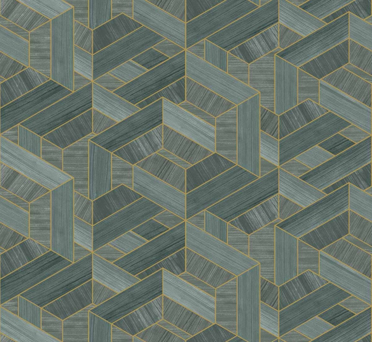 Coordonné Woodcraft Hexagon Lagoon behang A00449 - LAB COLOUR THE WORLD