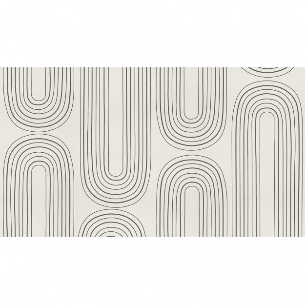 Les Dominotiers Curves Black & Beige Behang DOM 704