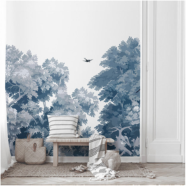 Les Dominotiers Dream Forest, Blue Behang DOM 301-2