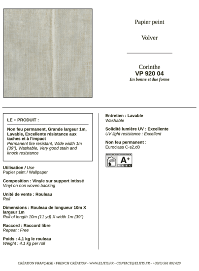 ÉLITIS Corinthe Behang VP 920 04 - LAB COLOUR THE WORLD