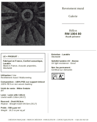 ÉLITIS Hélios Behang RM 1004 80 - LAB COLOUR THE WORLD