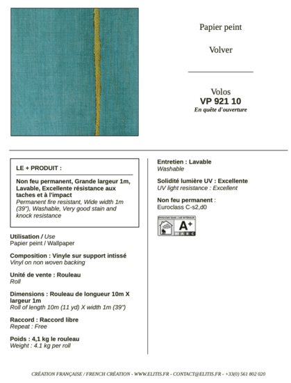ÉLITIS Volos Behang VP 921 10 - LAB COLOUR THE WORLD