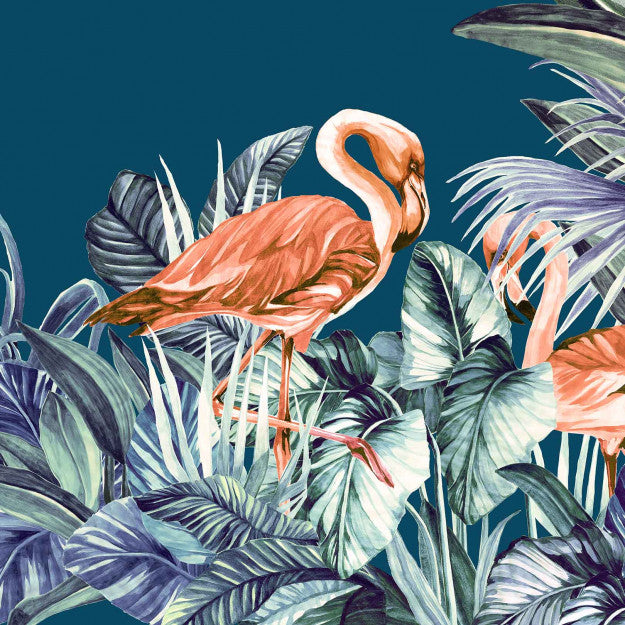 Les Dominotiers Everglades Dark Blue Behang DOM 145-1