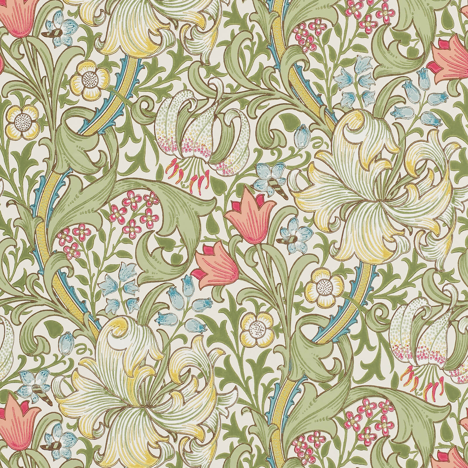 Morris & Co. Golden Lily Behang 216460 - LAB COLOUR THE WORLD