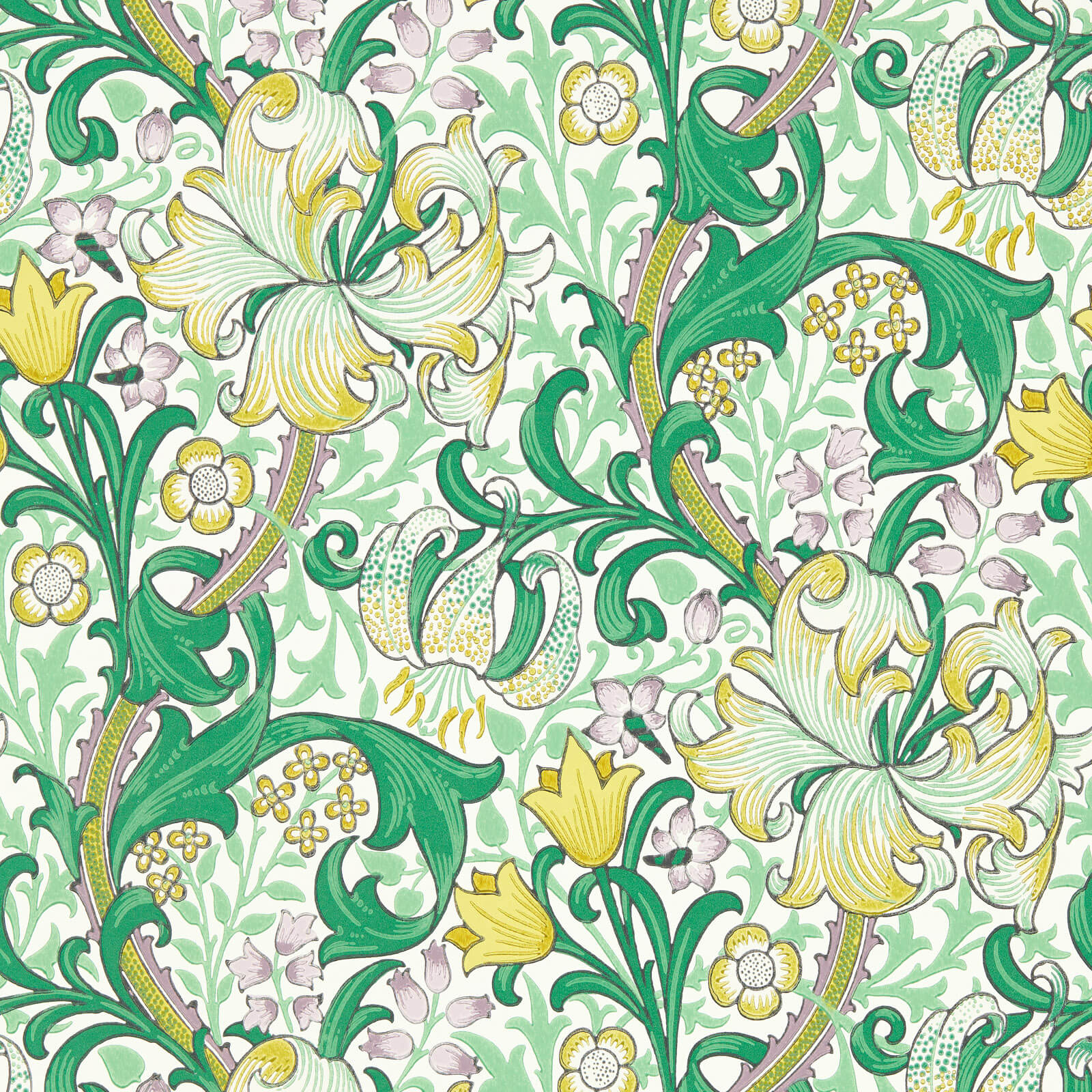 Morris & Co. Golden Lily Behang 510014 - LAB COLOUR THE WORLD