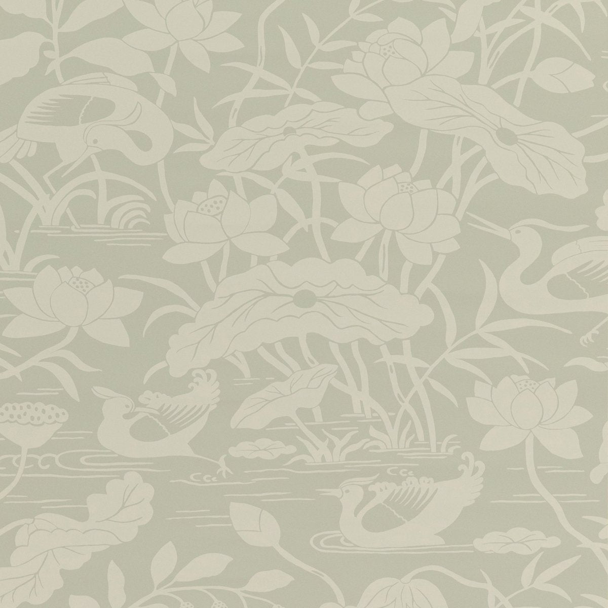 GP & J Baker Heron & Lotus Flower Behang BW45089/3 - LAB COLOUR THE WORLD