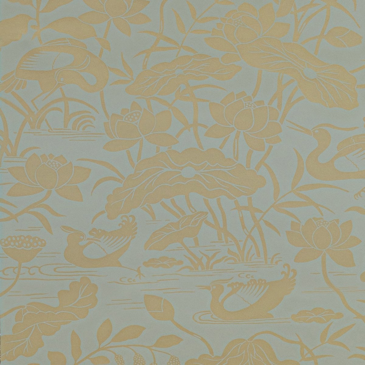 GP & J Baker Heron & Lotus Flower Behang BW45089/5 - LAB COLOUR THE WORLD