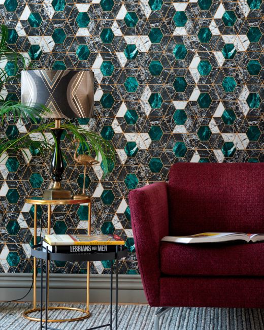 Mind The Gap Hexa Onyx Behang