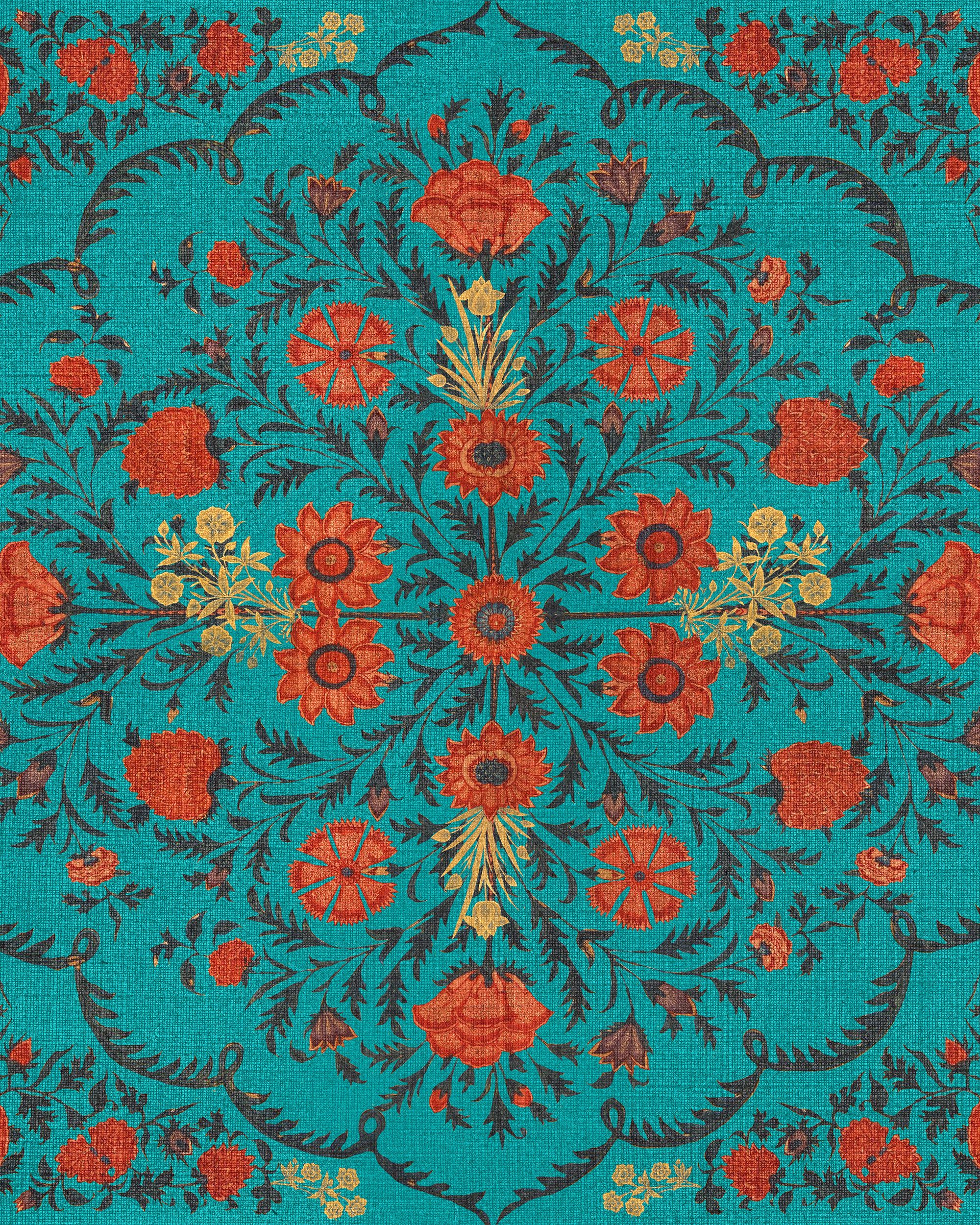 Mind The Gap Hindu Bloom Topaz Behang