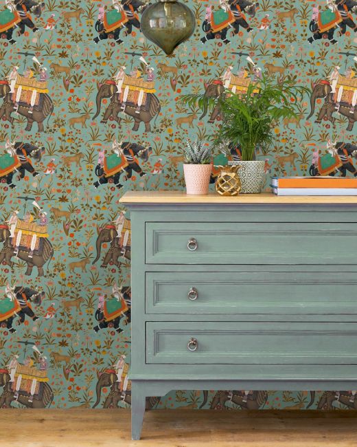 Mind The Gap Hindustan Aquamarine Behang
