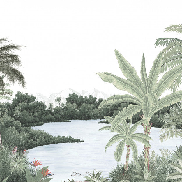 Les Dominotiers Hanalei Green Behang DOM 501