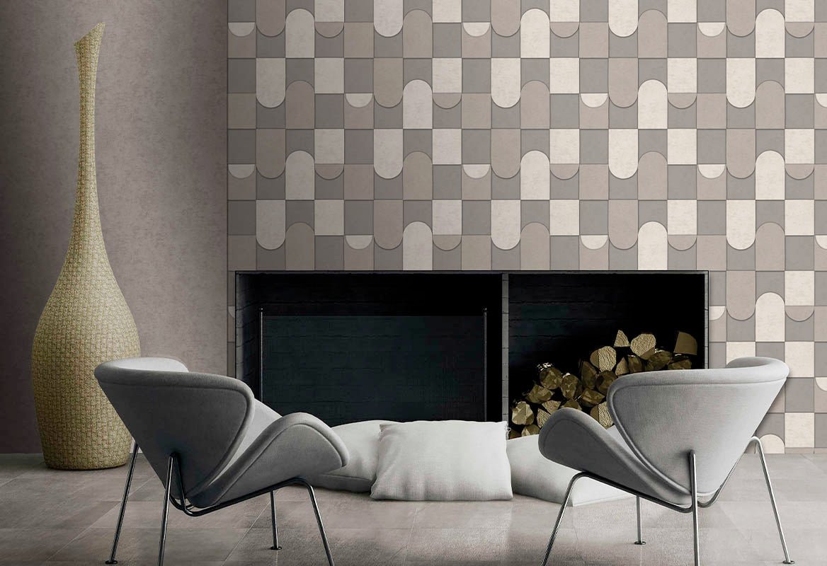HookedOnWalls Affinity 3D Patchwork behang AF24554 - LAB COLOUR THE WORLD