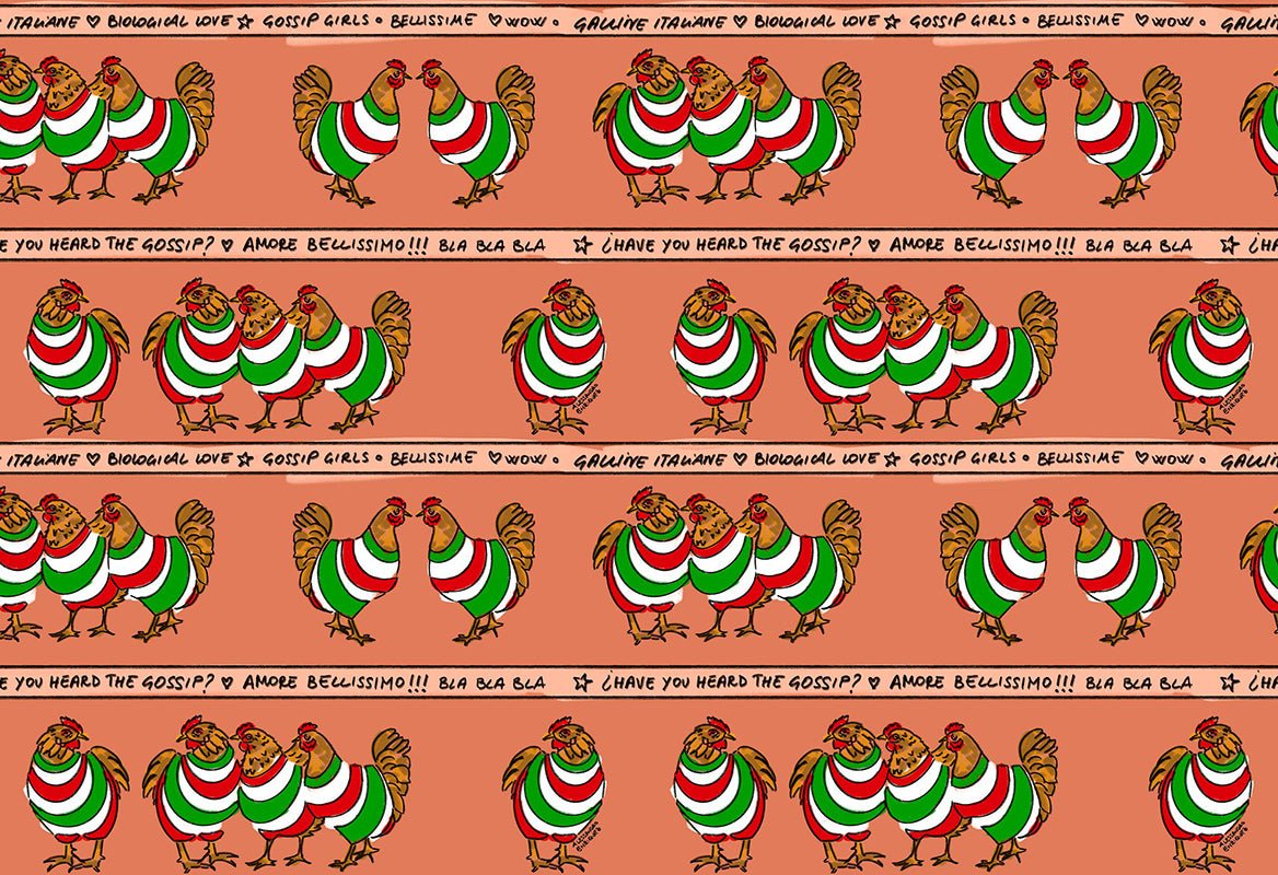 HookedOnWalls Enriquezland Galline Italiane behang 25511 - LAB COLOUR THE WORLD