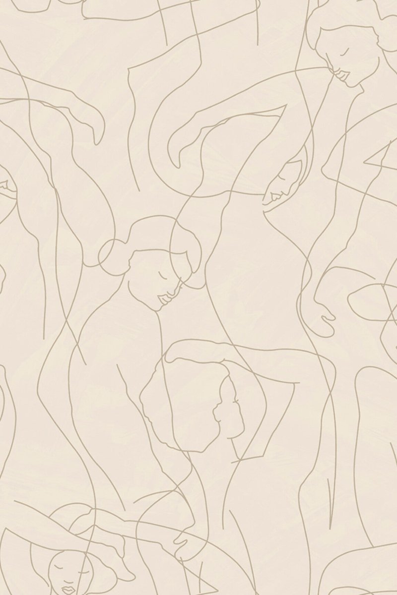 HookedOnWalls Silhouette Model Lines behang 34843 - LAB COLOUR THE WORLD