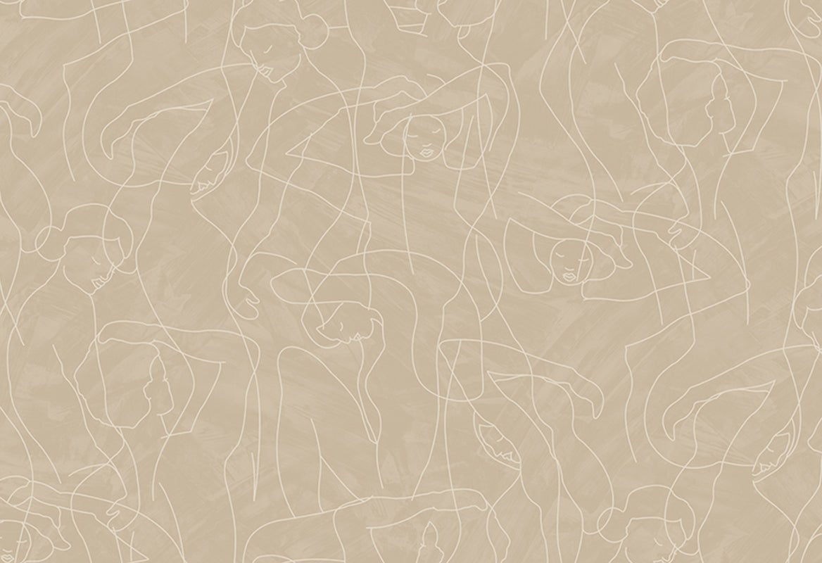 HookedOnWalls Silhouette Model Lines behang 34844 - LAB COLOUR THE WORLD