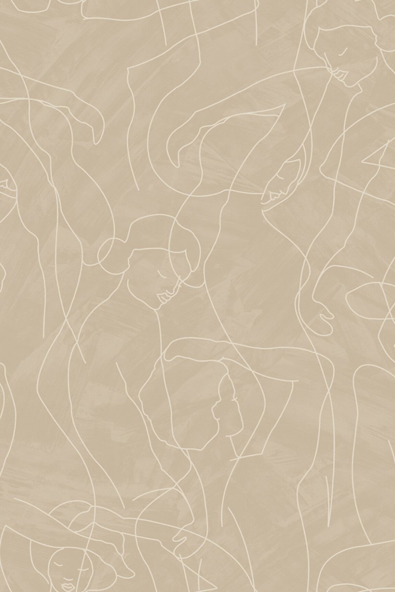HookedOnWalls Silhouette Model Lines behang 34844 - LAB COLOUR THE WORLD