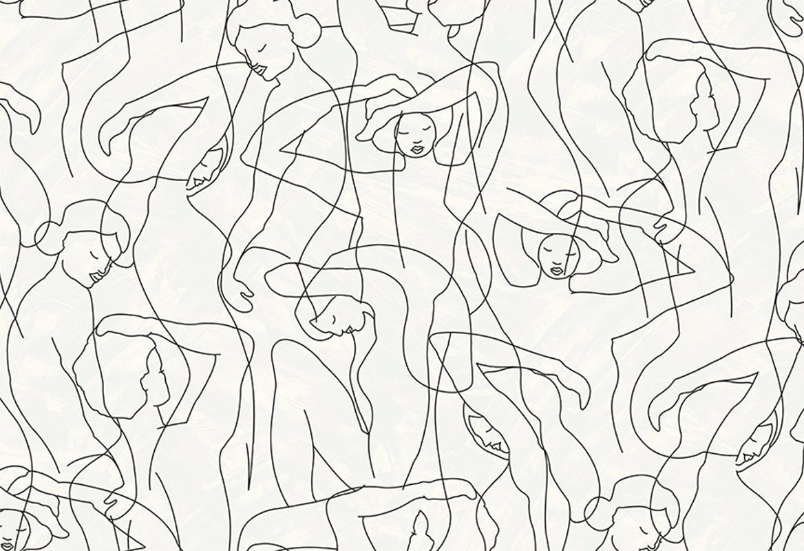 HookedOnWalls Silhouette Model Lines behang 34845 - LAB COLOUR THE WORLD