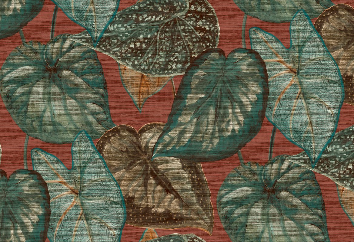 HookedOnWalls Tahiti Tropical leaves behang TA25053 - LAB COLOUR THE WORLD