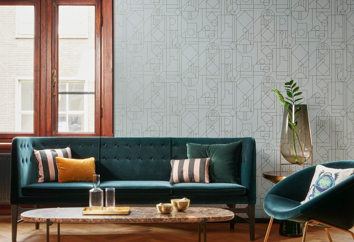 HookedOnWalls Tinted Tiles Lush behang 29015 (flock) - LAB COLOUR THE WORLD