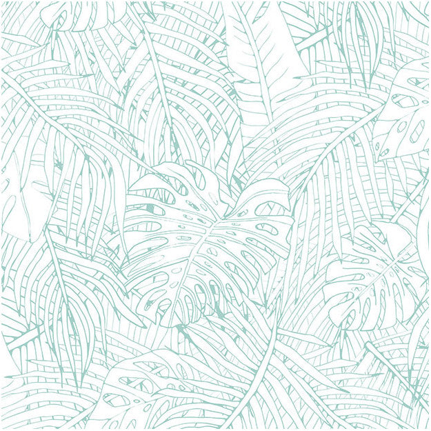 Les Dominotiers Jungle Island Green Behang DOM 142-2