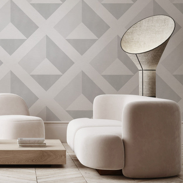 Les Dominotiers Kite Grey Grey Behang DOM 709