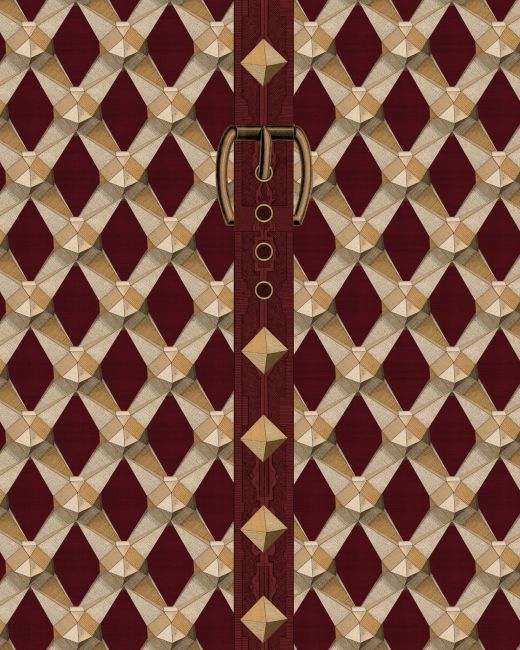 Mind The Gap Luxury Detail Bordeaux Behang