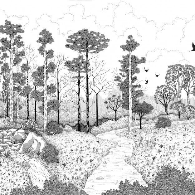 Les Dominotiers La Biche Aux Bois Behang DOM 800