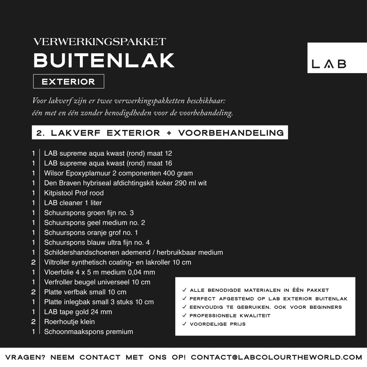lakverf (exterior) verwerkingspakket - LAB COLOUR THE WORLD