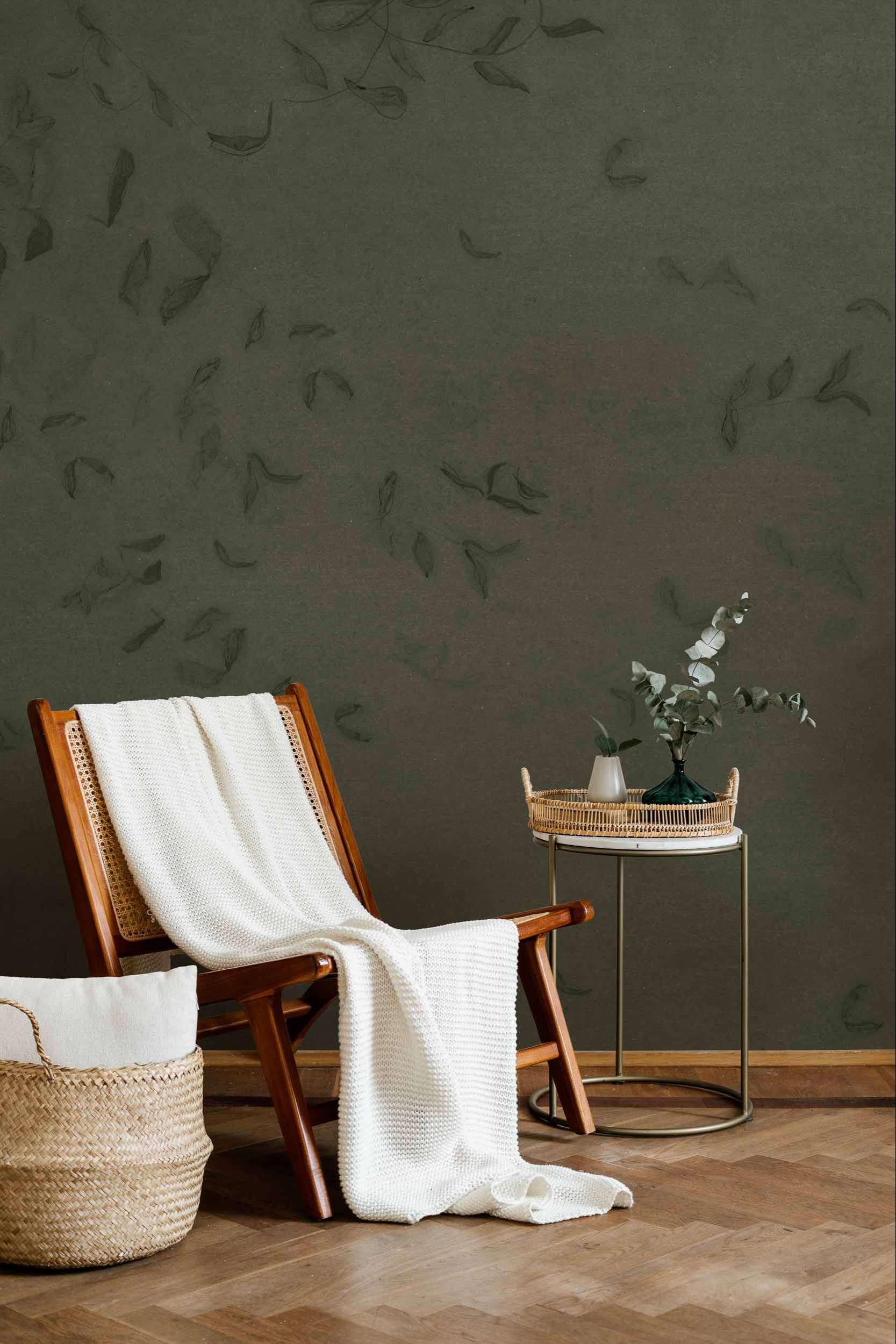 Coordonné Central Saint Martins – Rest Time Leaves reflection behang A00940 sfeer afbeelding 2