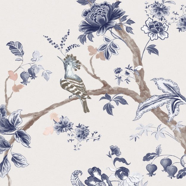 Les Dominotiers Arbre de vie bleu Behang DOM 6002 - LAB COLOUR THE WORLD