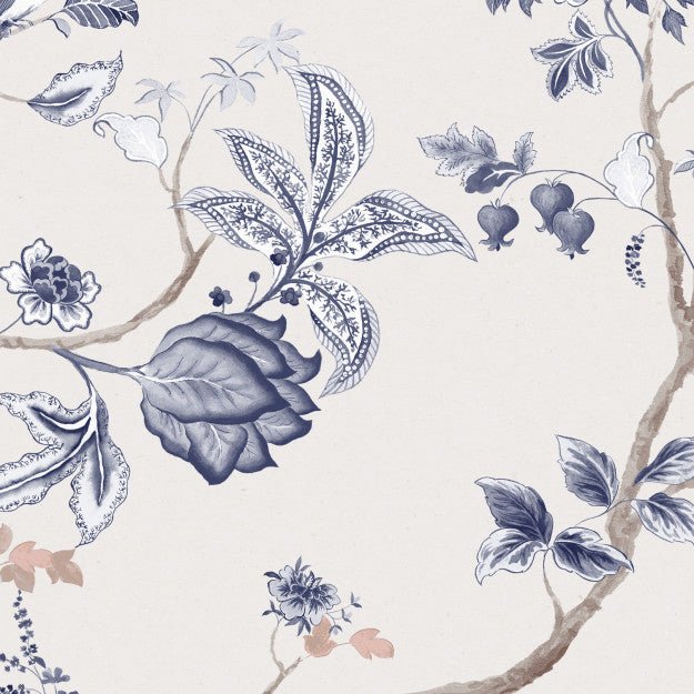 Les Dominotiers Arbre de vie bleu Behang DOM 6002 - LAB COLOUR THE WORLD