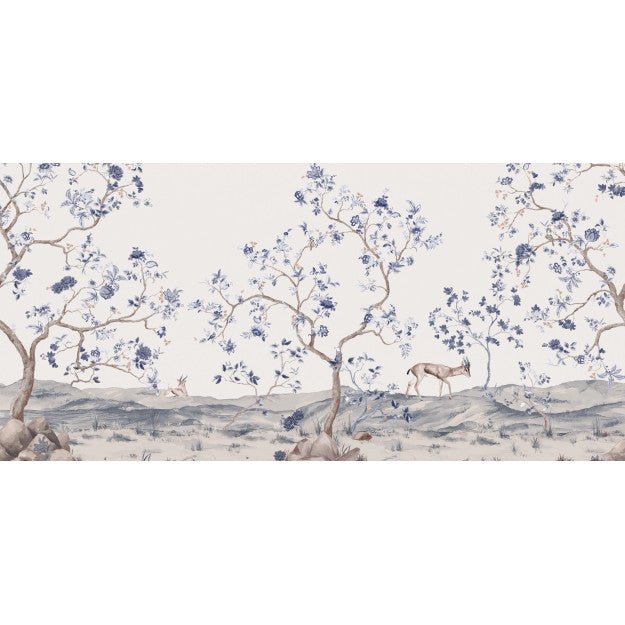 Les Dominotiers Arbre de vie bleu Behang DOM 6002 - LAB COLOUR THE WORLD