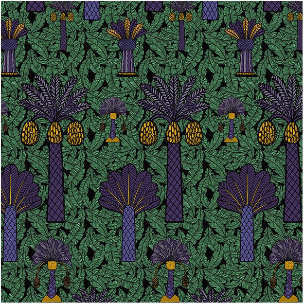 Les Dominotiers Baga Violet Behang DOM 162-3 - LAB COLOUR THE WORLD